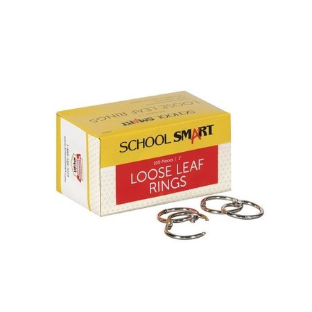 School Smart Loose Leaf Rings, 1 Inch, Nickel Plated Steel, Pack of 100 PK LH00003